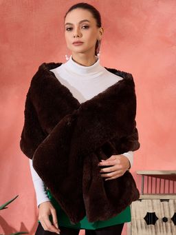 InWeave - Coffee Brown Rabit Fur Cape