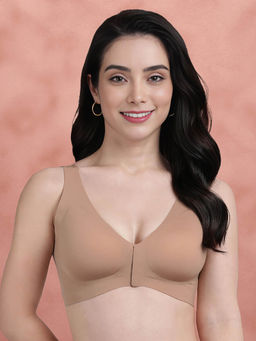 Shyaway - Shyle By Toast Brown Front Open Padded Seamless Bra