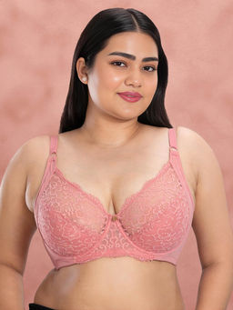 Shyaway - Brandied Apricot Seamed Lightly Padded Wired Lace Bra