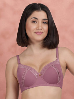 Shyaway - Susie By Rose wine Lace Detailed Cup Padded Wired Bra