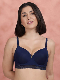 Shyaway - Susie By Navy Peony Under band Lace Padded Wired Bra