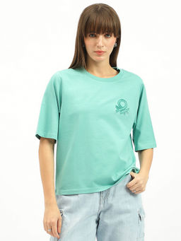 United Colors of Benetton - Round Neck Solid Blue T-Shirt