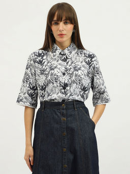 United Colors of Benetton - Spread Collar Floral Print Multi-Color Shirt