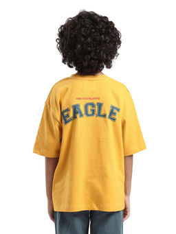 RARE ONES - Kids Aerie-T Yellow Cotton Graphic Print Oversized Fit T-shirt