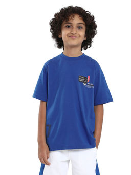 RARE ONES - Kids Ronal Blue Cotton Printed Regular Fit T-shirt