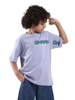 RARE ONES - Kids Hype Lavender Cotton Graphic Print Regular Fit T-shirt