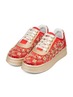 RETTROSE - Suhaani Embroidered Bridal Platform Sneakers