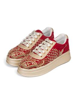 RETTROSE - Maroon Naaz Embellished Wedding Sneakers