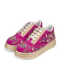 RETTROSE - Surkh Floral Embellished Sneakers