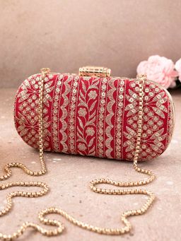 AMYRA - Mirai Embroidered Clutch - Red