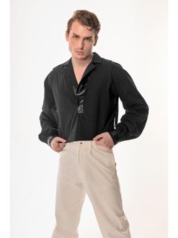 Label Aparna Rawat - Black Bishop Sleeve Shirt