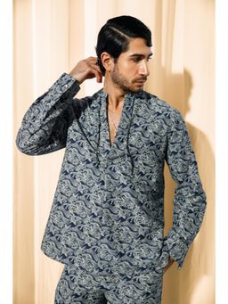 Label Aparna Rawat - Blue Printed Shirt