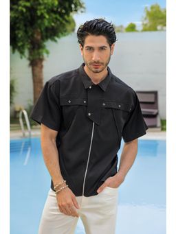 Label Aparna Rawat - Black Overlap Shirt