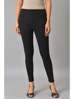 Aurelia - Black Stretchable Interlock Womens Tights