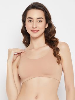 Clovia - Cotton Solid Non-Padded Full Cup Wire Free Teen Bra - Beige