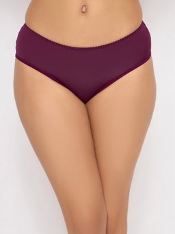 Clovia - Polyamide Medium Waist Outer Elastic Hipster Panty Purple