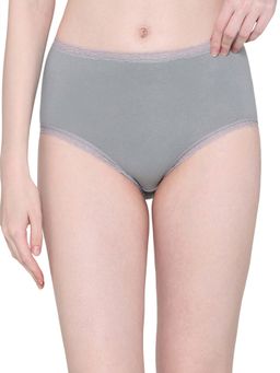 Wacoal - Womens Dear Hip Mid-Waist Full Coverage Comfortable Brief Panty - Grey