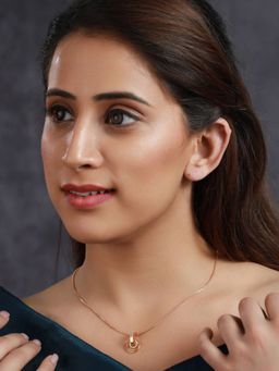 Priyaasi - Dual Rings American Diamond Gold Plated Necklace