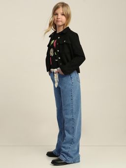 VERO MODA - Girl Blue Wide Leg Jeans with Belt