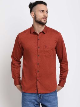 Cantabil - Men's Red Casual Shirt