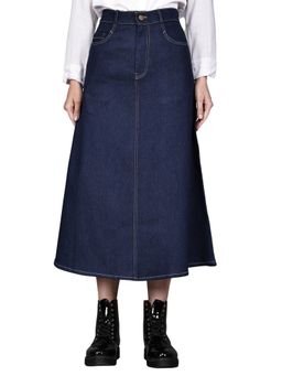Codaisy PRO - Blue Solid Denim A-Line Skirt