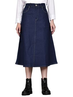 Codaisy PRO - Blue Solid Denim A-Line Skirt