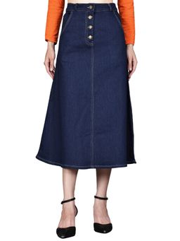 Codaisy PRO - Blue Solid Denim A-Line Skirt