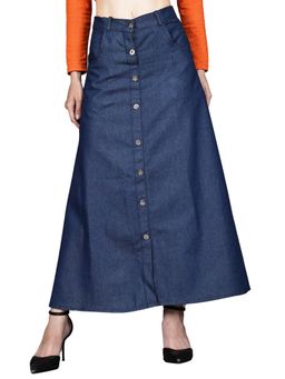 Codaisy PRO - Blue Solid Denim A-Line Skirt