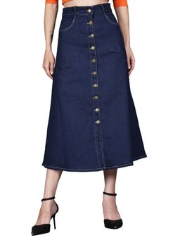 Codaisy PRO - Blue Solid Denim A-Line Skirt