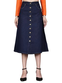 Codaisy PRO - Blue Solid Denim A-Line Skirt