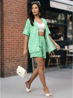 KOTTY - Green Printed Crepe Regular Co-Ord Set