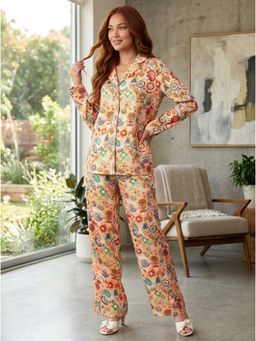 KOTTY - Yellow Printed Crepe Regular Co-Ord Set