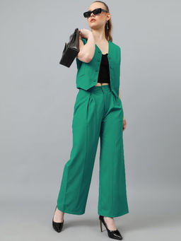 KOTTY - Green Solid Lycra Regular Co-Ord Set