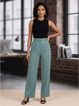 KOTTY - Black Solid Viscose Rayon Regular Co-Ord Set