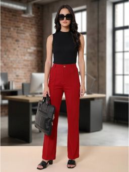 KOTTY - Red Solid Viscose Rayon Regular Co-Ord Set
