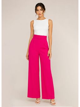 KOTTY - Pink Solid Viscose Wide Pant