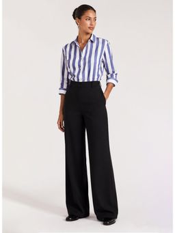 KOTTY - Black Solid Viscose Wide Pant