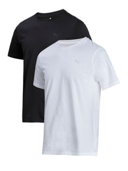 Puma - Basic Black & White Crew Mens T Shirt (Pack of 2)