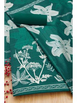 Soch - Women Green Tussar Printed Unstitched Kurta and Bottom with Dupatta (Set of 3)