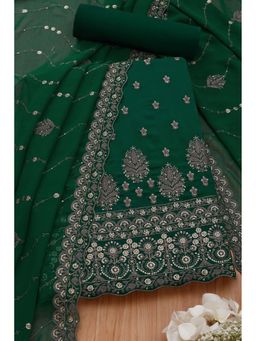 Soch - Women Green Crepe Embellished Unstitched Kurta and Bottom with Dupatta (Set of 3)