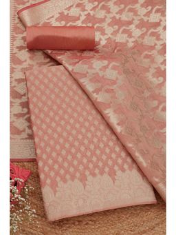 Soch - Women Brown Chanderi Zari Unstitched Kurta and Bottom with Dupatta (Set of 3)