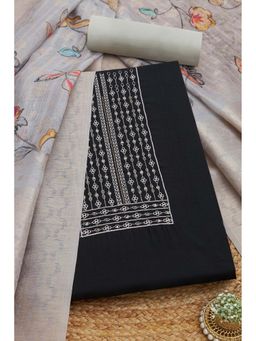 Soch - Women Black Art Silk Beads and Stones Unstitched Kurta and Bottom with Dupatta (Set of 3)