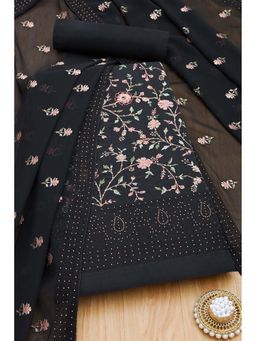 Soch - Women Black Crepe Embellished Unstitched Kurta and Bottom with Dupatta (Set of 3)