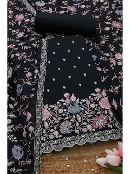 Soch - Women Black Georgette Embellished Unstitched Kurta and Bottom with Dupatta (Set of 3)