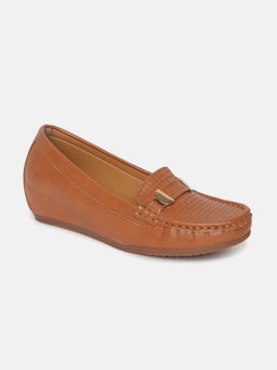 Marc Loire - Women Tan Textured Casual Loafers