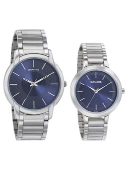 Sonata - NP770318141SM01 Blue Dial Analog Watch for Couple