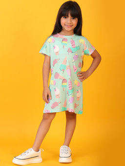 ANTHRILO - Aqua Printed Comfortable Fit Dress