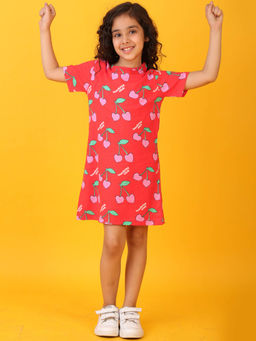 ANTHRILO - Red Printed Comfortable Fit Dress