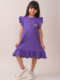 ANTHRILO - Purple Solid Comfortable Fit Dress