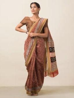 Fabindia - Cotton Silk Bagru Print Sari